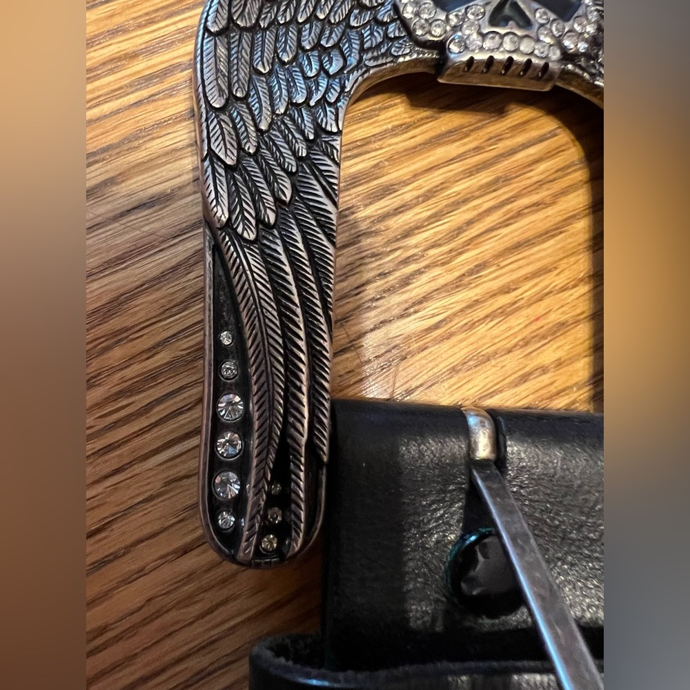 Harley-Davidson® Willie G. Genuine Cowhide Women’s Bling Belt- Large 💀 - Picture 10 of 16